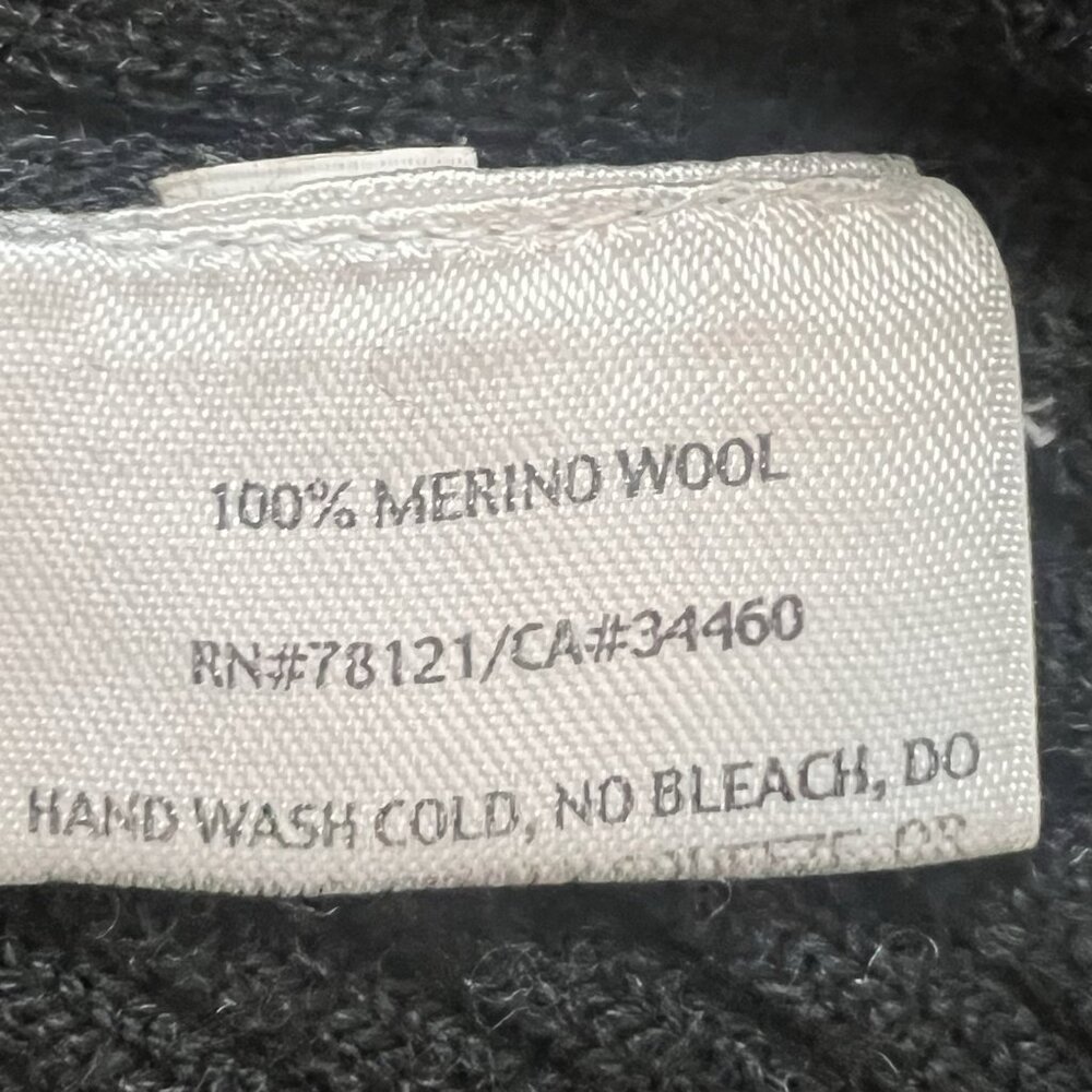 Eileen Fisher Women’s Sweater 100% Merino Wool XL Black Ribbed Long Sleeve - Picture 4 of 8